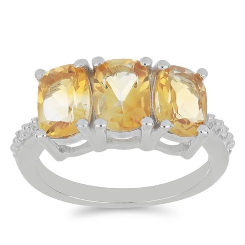 BUY NATURAL CITRINE GEMSTONE RING IN STERLING SILVER 